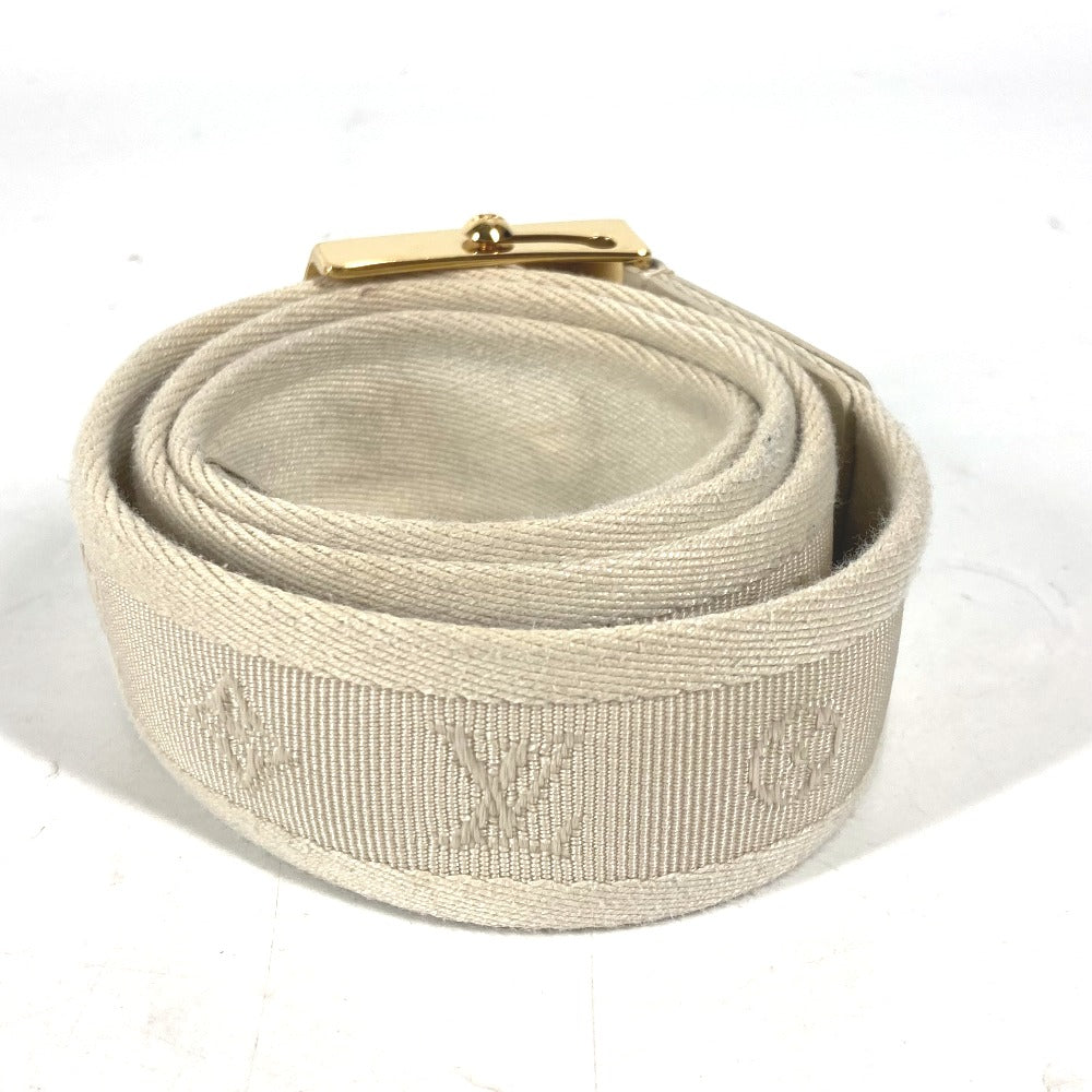 Louis Vuitton Belt M6973W Canvas / Leather White Santur Fortune Monogram Unisex(Unisex) 80