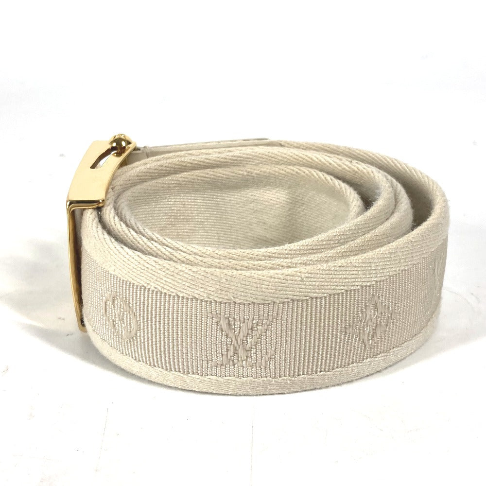 Louis Vuitton Belt M6973W Canvas / Leather White Santur Fortune Monogram Unisex(Unisex) 80