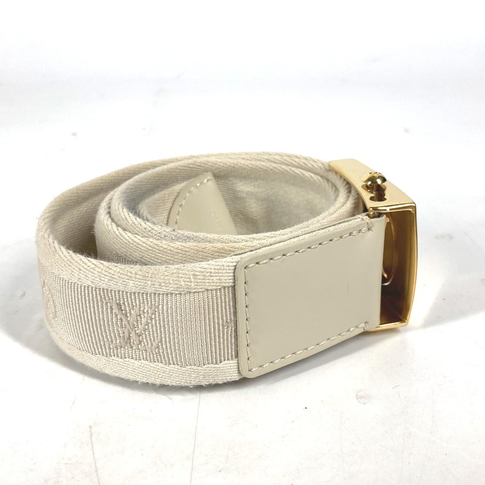Louis Vuitton Belt M6973W Canvas / Leather White Santur Fortune Monogram Unisex(Unisex) 80