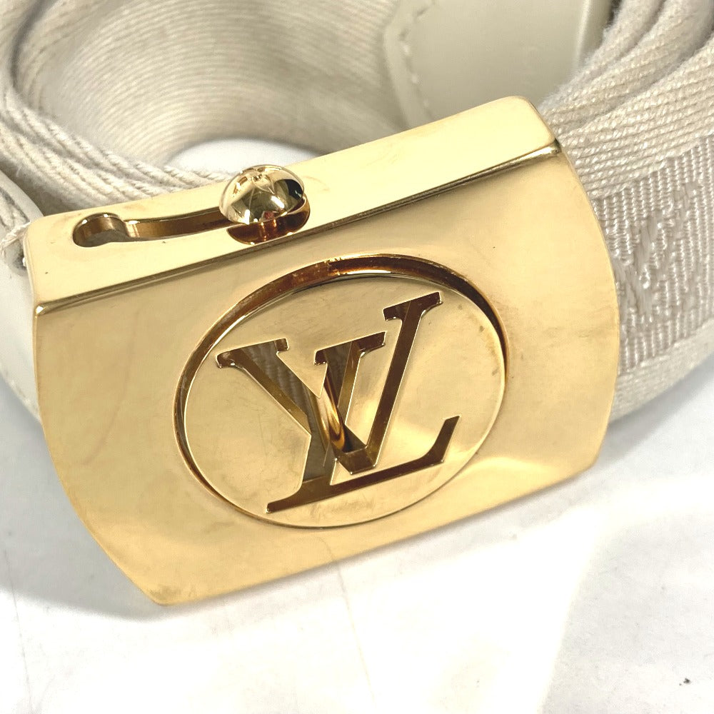 Louis Vuitton Belt M6973W Canvas / Leather White Santur Fortune Monogram Unisex(Unisex) 80
