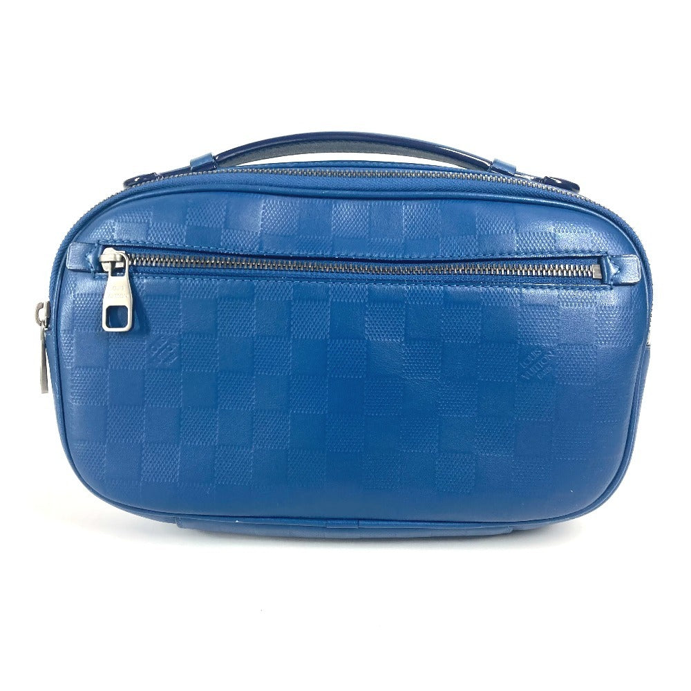 Louis Vuitton Sling Bag N41354 Damier Anfini Leather Blue Damier Anfini Ambreil Mens