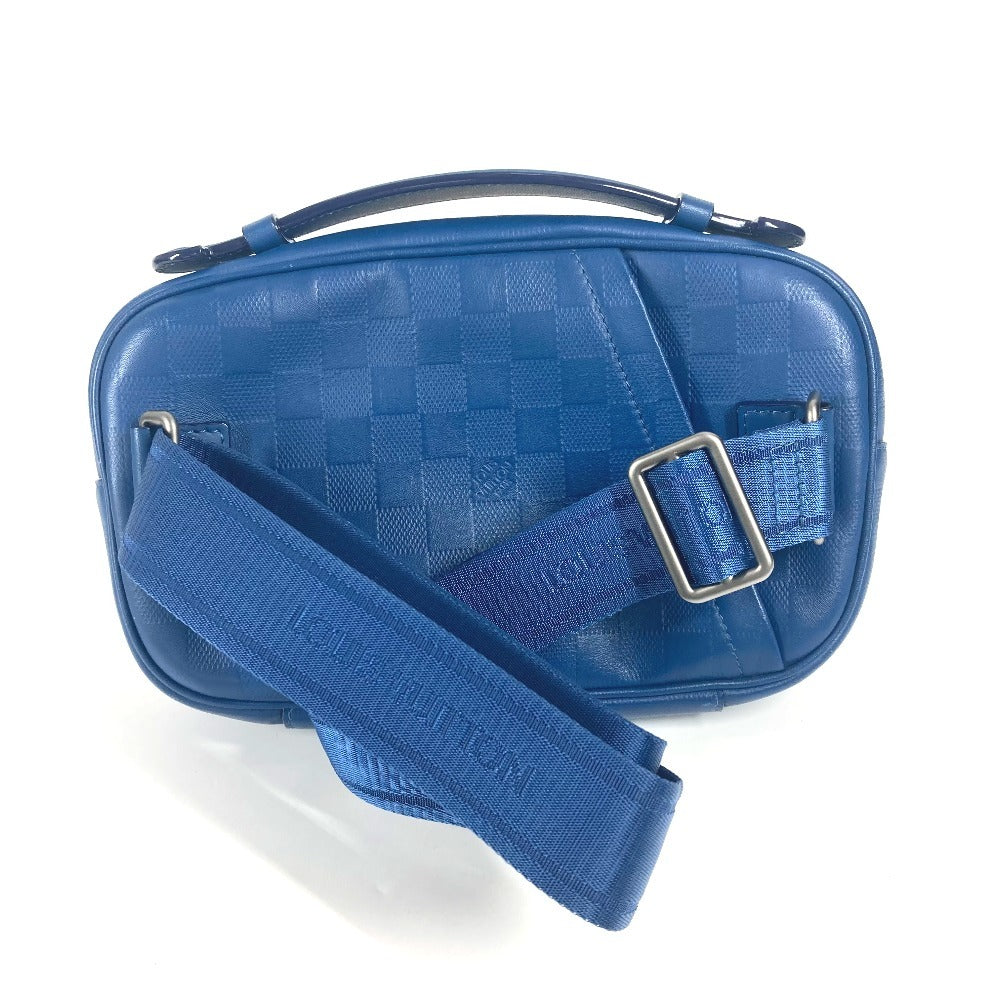 Louis Vuitton Sling Bag N41354 Damier Anfini Leather Blue Damier Anfini Ambreil Mens
