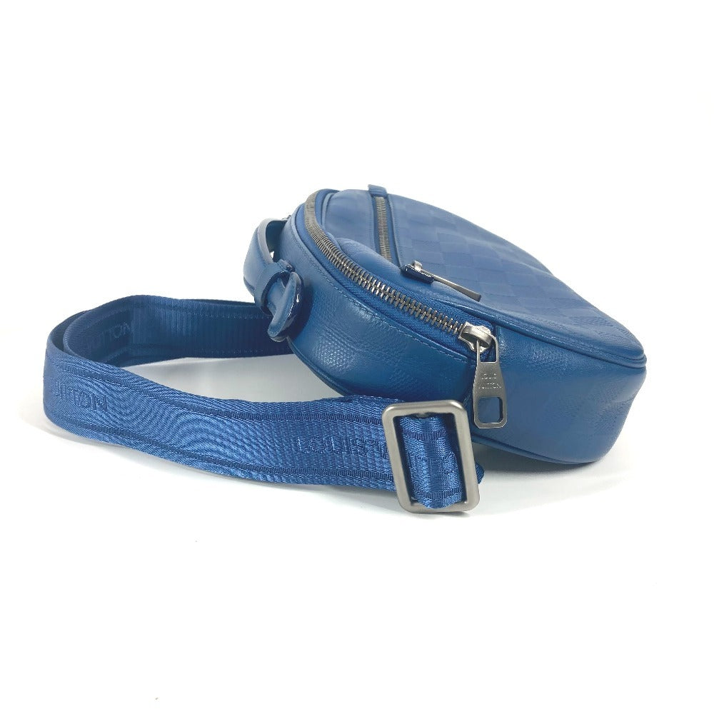 Louis Vuitton Sling Bag N41354 Damier Anfini Leather Blue Damier Anfini Ambreil Mens