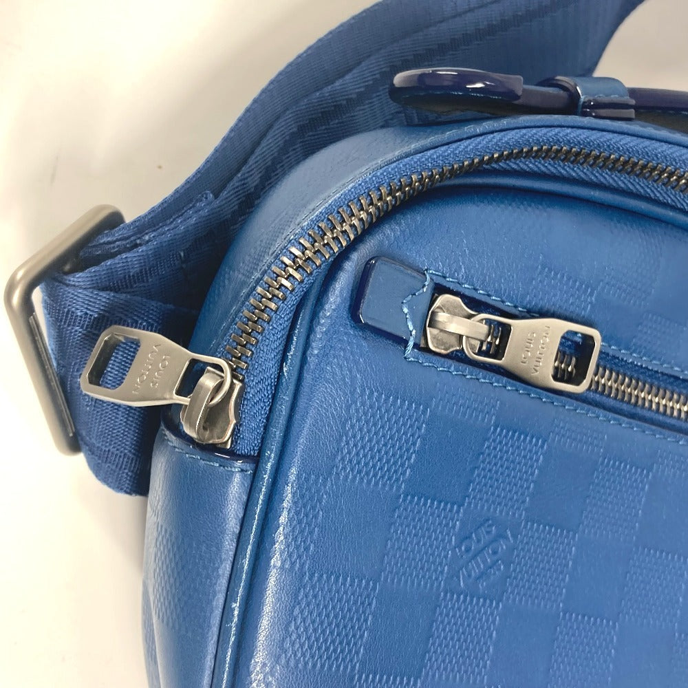 Louis Vuitton Sling Bag N41354 Damier Anfini Leather Blue Damier Anfini Ambreil Mens