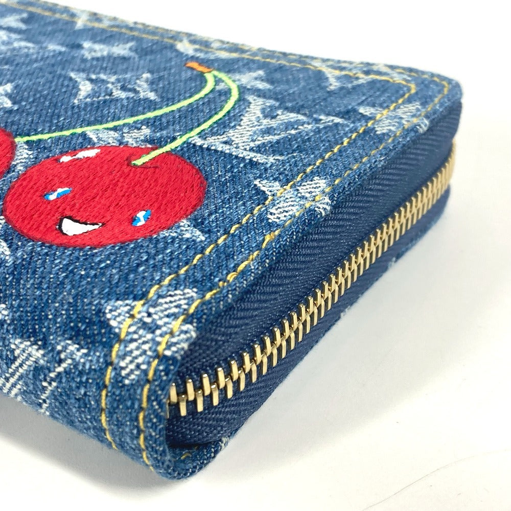Louis Vuitton Long Wallet Purse M23161 , Monogram Cherry Denim Blue Takashi Murakami Collaboration