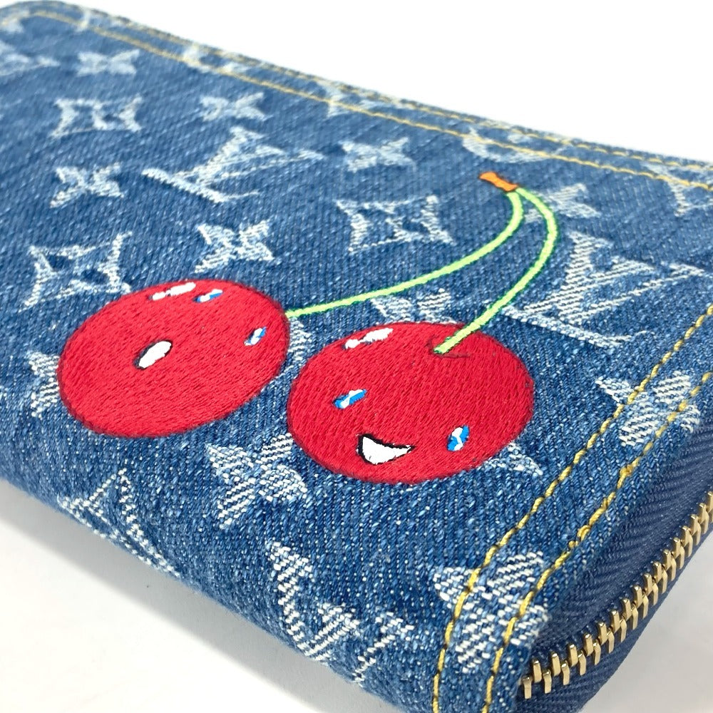 Louis Vuitton Long Wallet Purse M23161 , Monogram Cherry Denim Blue Takashi Murakami Collaboration