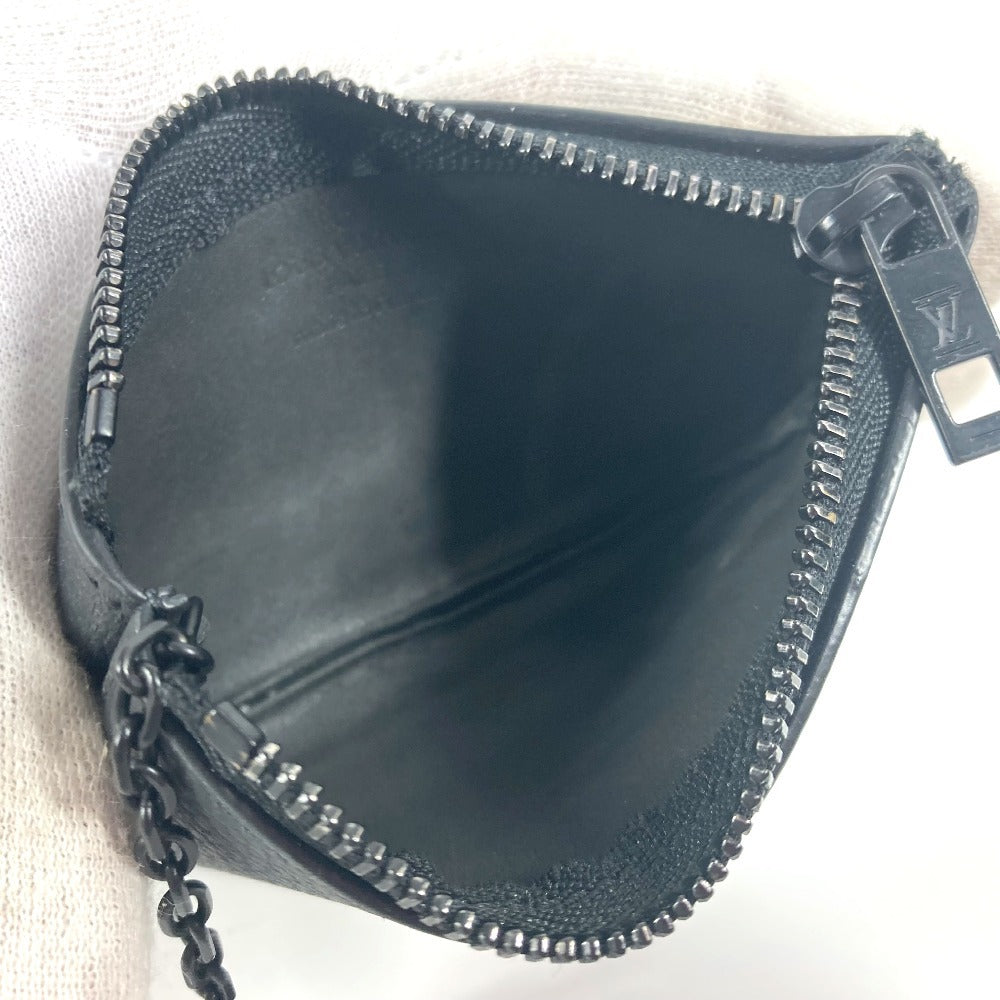 Louis Vuitton Coin Case M81031 Leather Black Aerogram Pochette Cre Mens(Unisex)