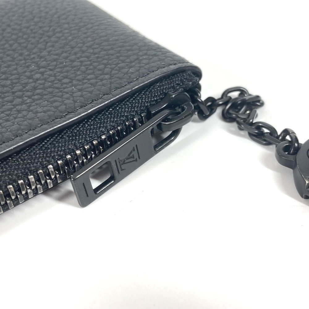 Louis Vuitton Coin Case M81031 Leather Black Aerogram Pochette Cre Mens(Unisex)