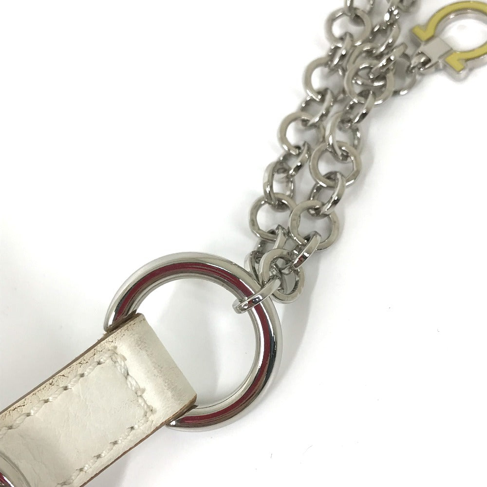Salvatore Ferragamo Belt Leather White Accessories Chain Belt Women 85