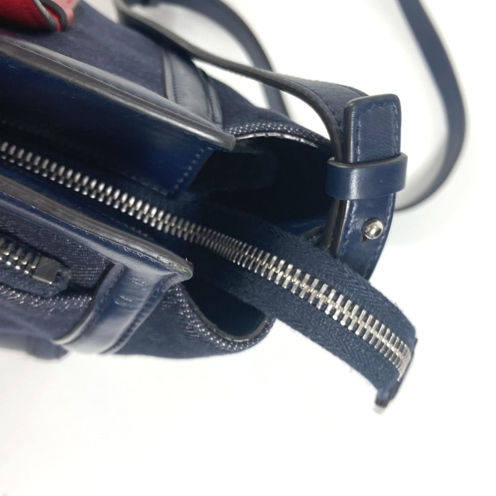 Salvatore Ferragamo Tote Bag Denim, Leather Blue Logo