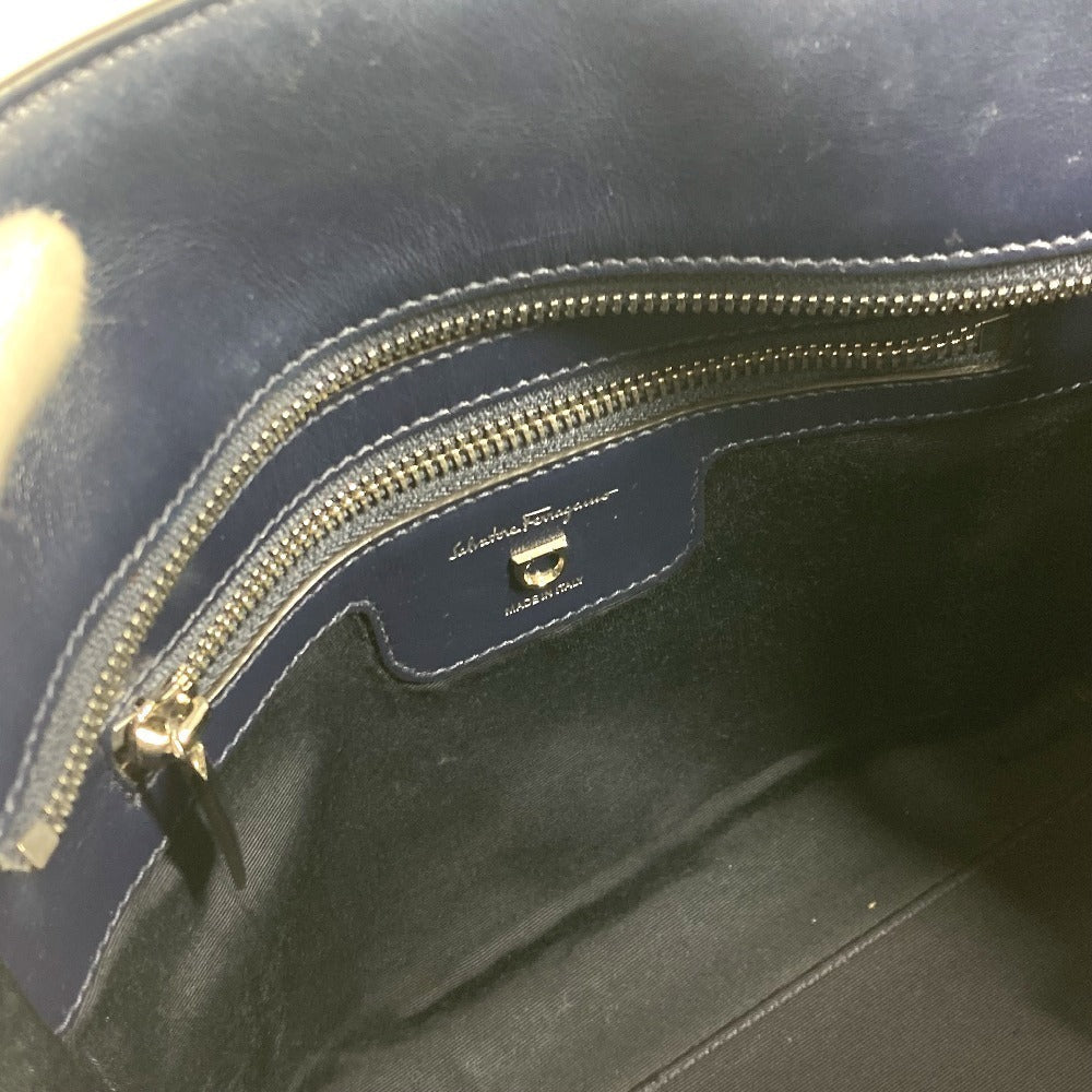 Salvatore Ferragamo Tote Bag Denim, Leather Blue Logo