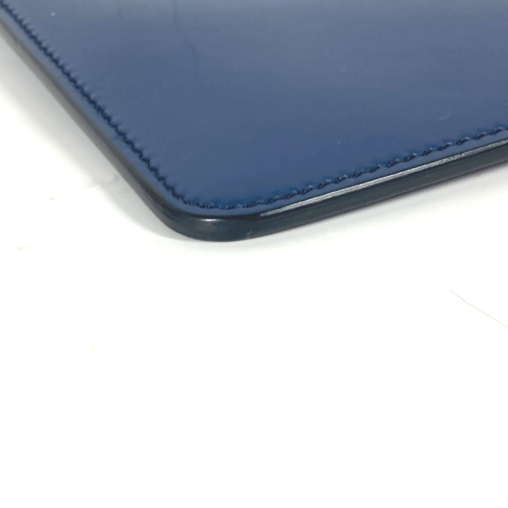 Salvatore Ferragamo Clutch Bag Leather Blue Gancini Mens