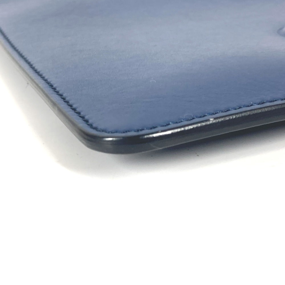 Salvatore Ferragamo Clutch Bag Leather Blue Gancini Mens