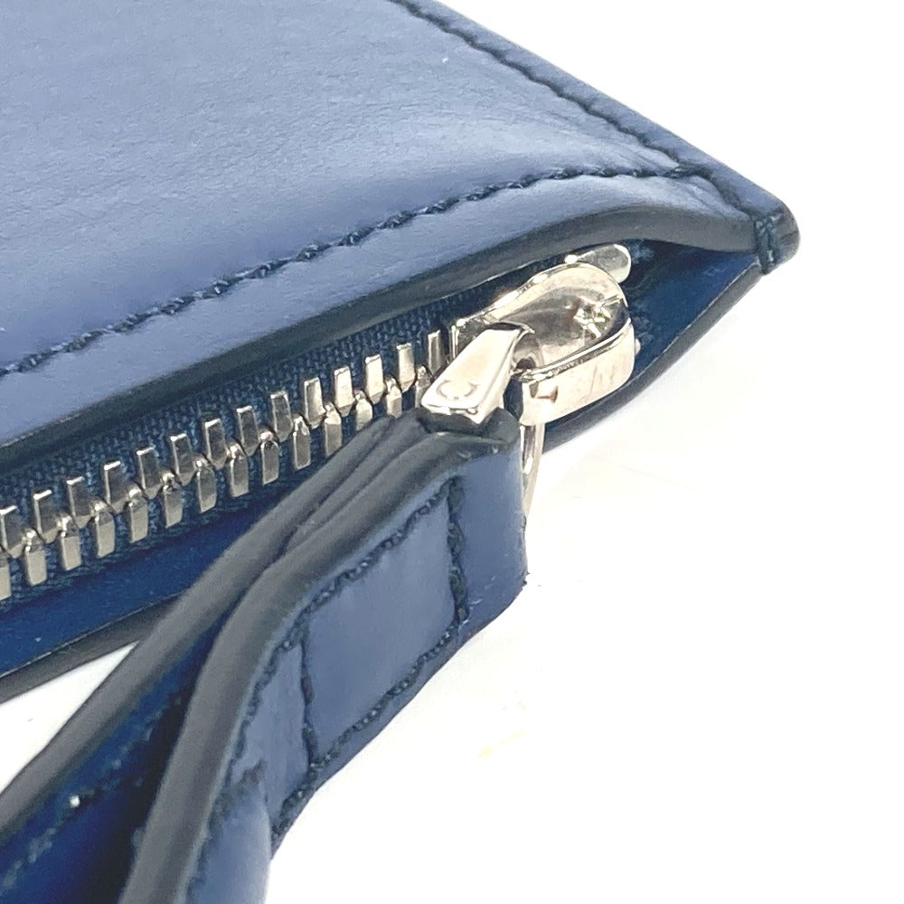 Salvatore Ferragamo Clutch Bag Leather Blue Gancini Mens
