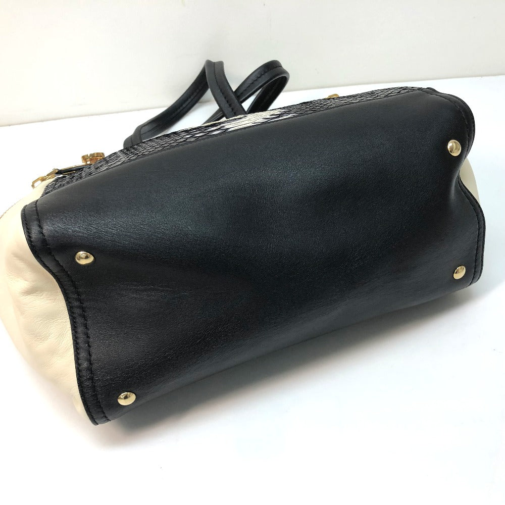 Salvatore Ferragamo Handbag Leather Black Gancini Shoulder Bag Women