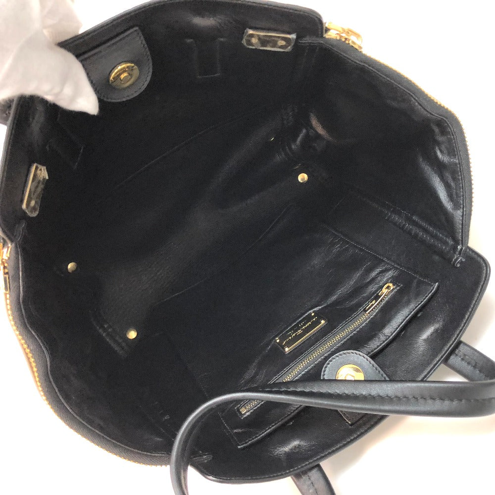 Salvatore Ferragamo Handbag Leather Black Gancini Shoulder Bag Women