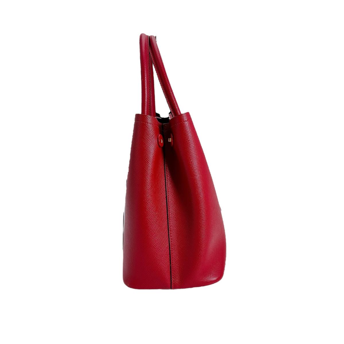 Prada Handbag Bn2775 Cowhide Red Safiano 2 Way Bag