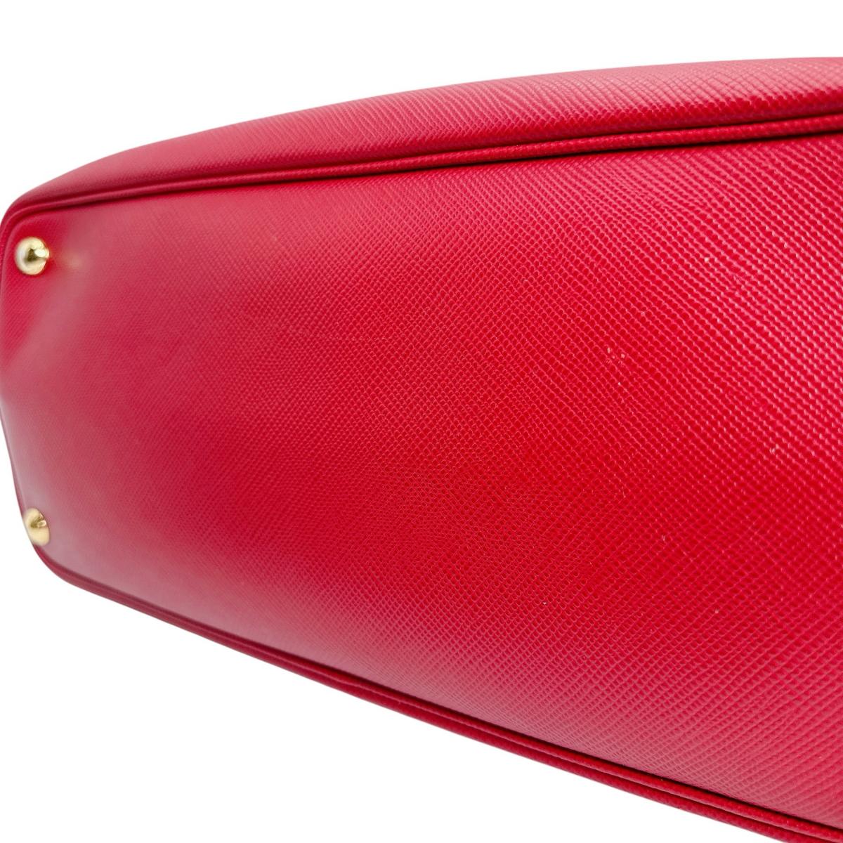 Prada Handbag Bn2775 Cowhide Red Safiano 2 Way Bag
