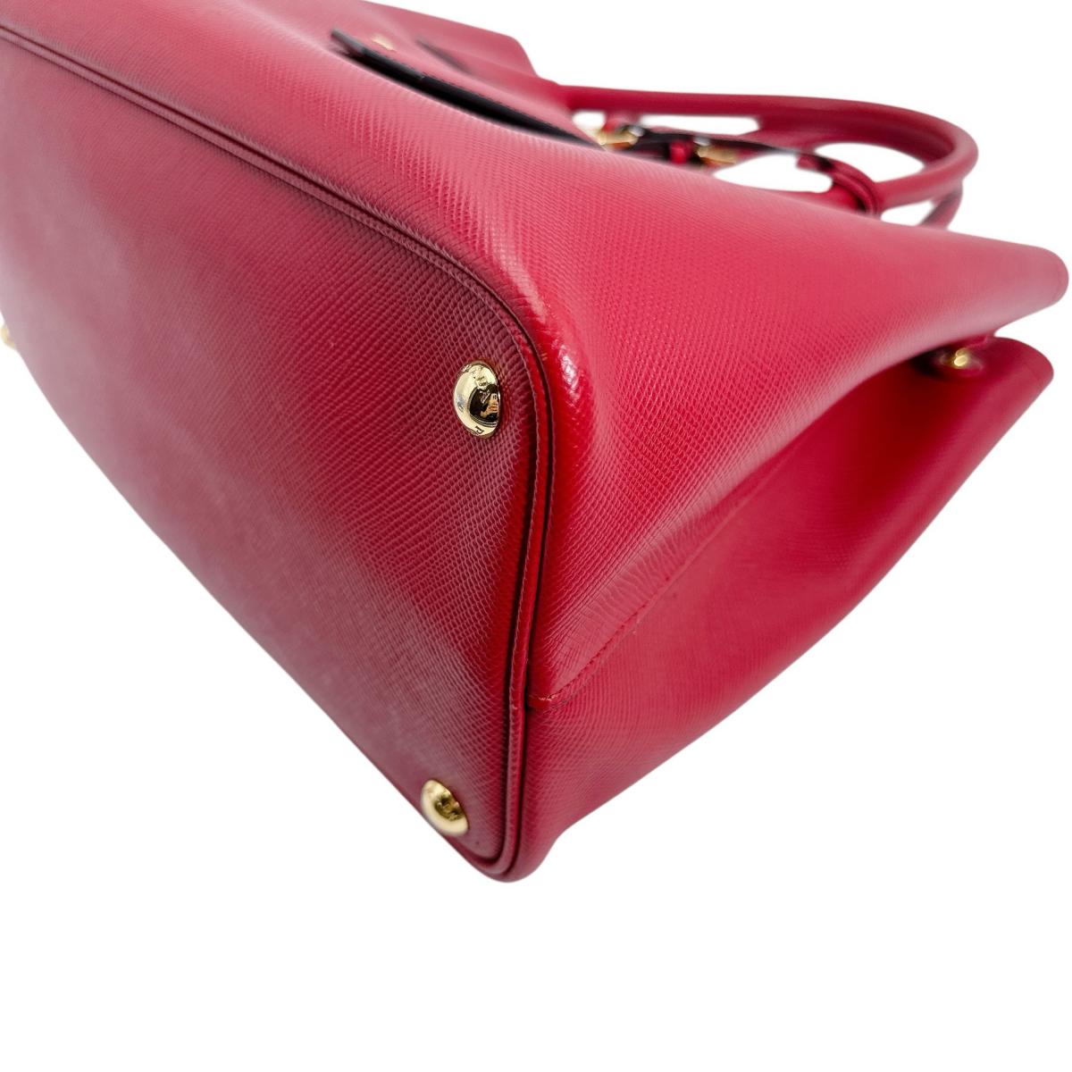 Prada Handbag Bn2775 Cowhide Red Safiano 2 Way Bag