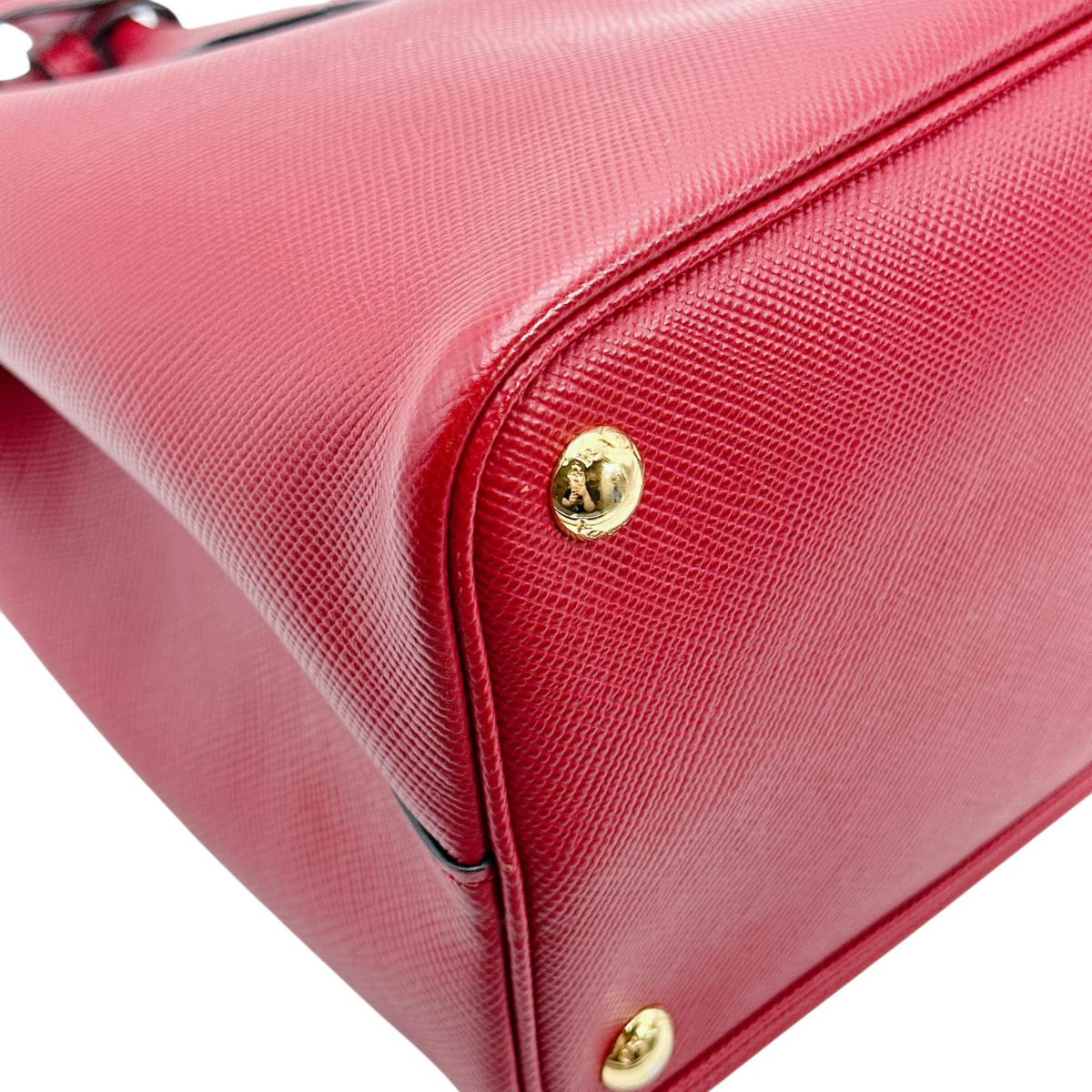 Prada Handbag Bn2775 Cowhide Red Safiano 2 Way Bag