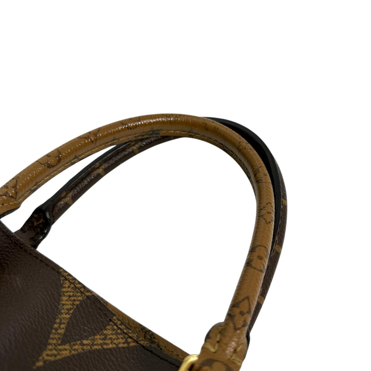 Louis Vuitton Tote Bag M45321 Monogram Canvas Brown Monogram Giant Reverse On The Go Mm