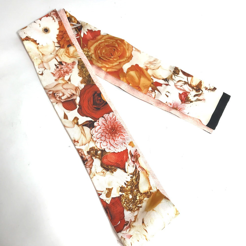 Burberry Scarf 8021938 Silk Pink Floral Print Silk Skinny Scarf Women