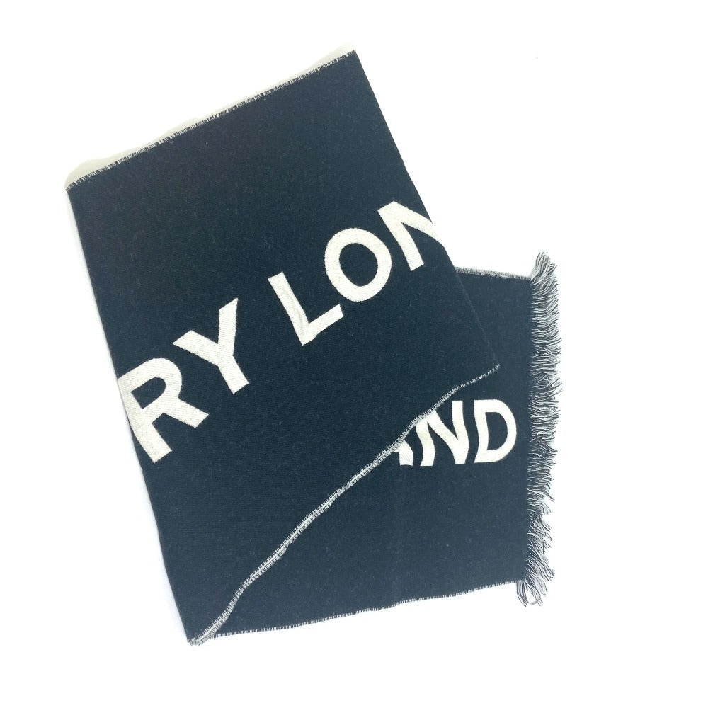 Burberry Scarf 80085081 Wool Black X White Two-Tone Fringe Scarf Women