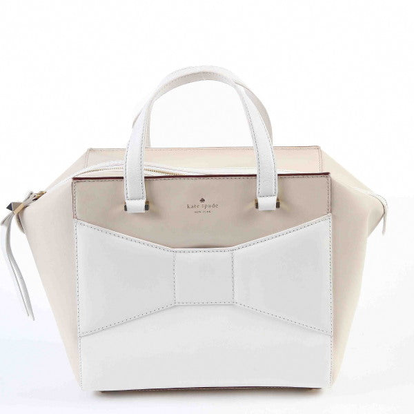 Kate Spade Handbag Leather Beige X White Unused Item Women
