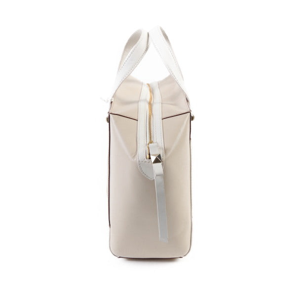 Kate Spade Handbag Leather Beige X White Unused Item Women