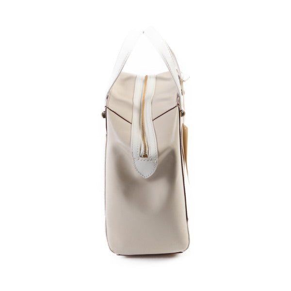 Kate Spade Handbag Leather Beige X White Unused Item Women