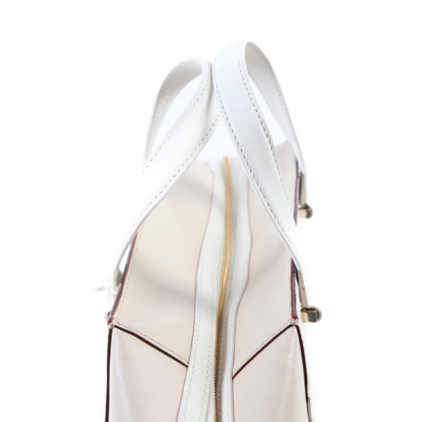 Kate Spade Handbag Leather Beige X White Unused Item Women