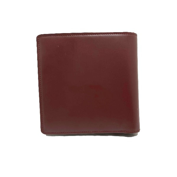 Cartier Bifold Wallet Leather Wine-Red Compact Wallet With Coin Pocket Women