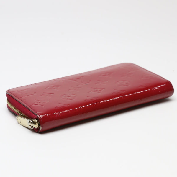 Louis Vuitton Long Wallet Purse M61379 Monogram Vernis Magenta Zip Around Vernis Zippy Wallet Women