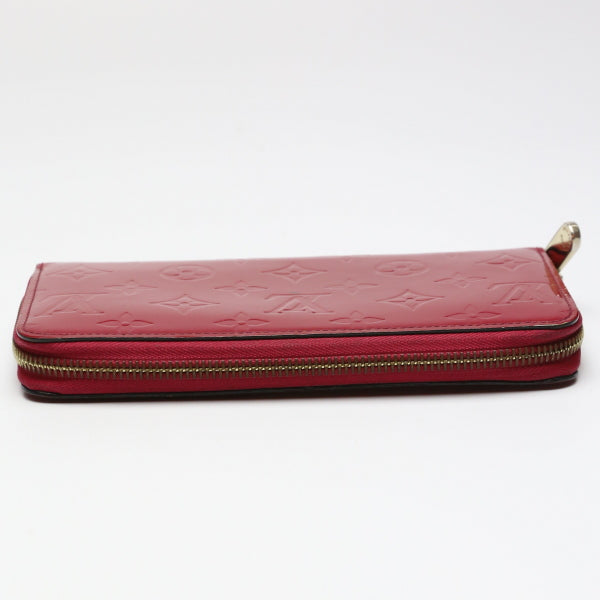 Louis Vuitton Long Wallet Purse M61379 Monogram Vernis Magenta Zip Around Vernis Zippy Wallet Women