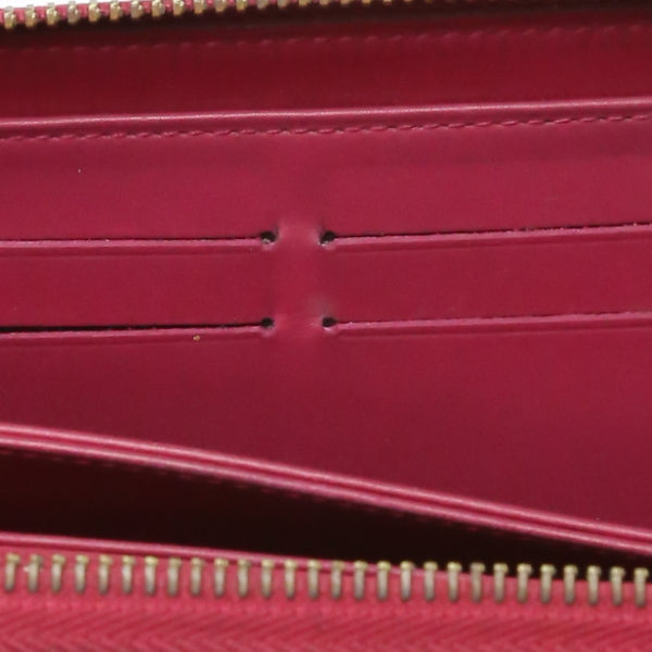Louis Vuitton Long Wallet Purse M61379 Monogram Vernis Magenta Zip Around Vernis Zippy Wallet Women