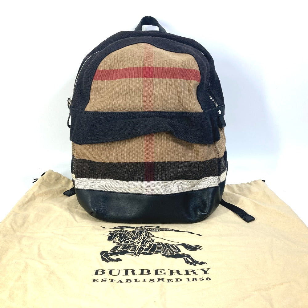 Burberry Backpack 3958527 Canvas / Leather Beige Backpack Mega Check Pattern Mens