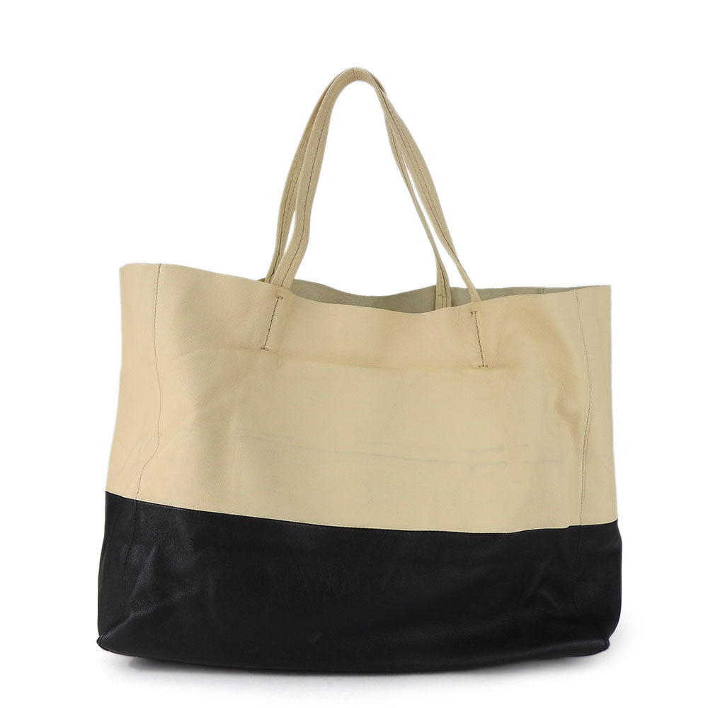 Celine Tote Bag 169263Ebt Leather Beige Horizontalkava Women