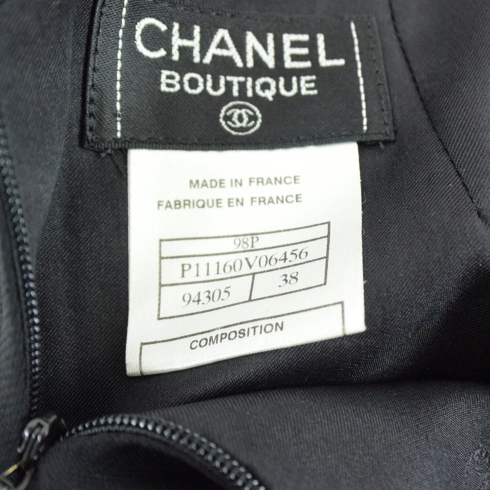 Chanel Skirt P11160V06456 Wool, Silk Black 94305 Women 38