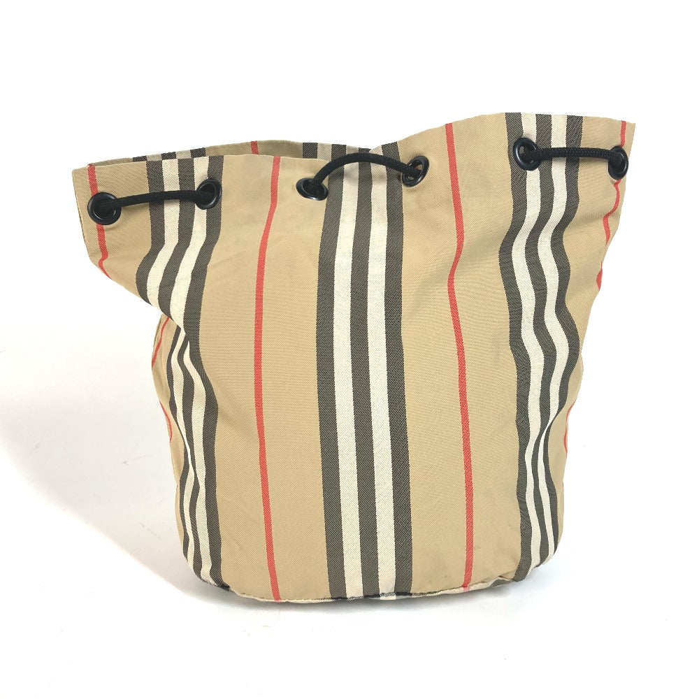 Burberry Pouch Nylon Beige Handbag Check Women