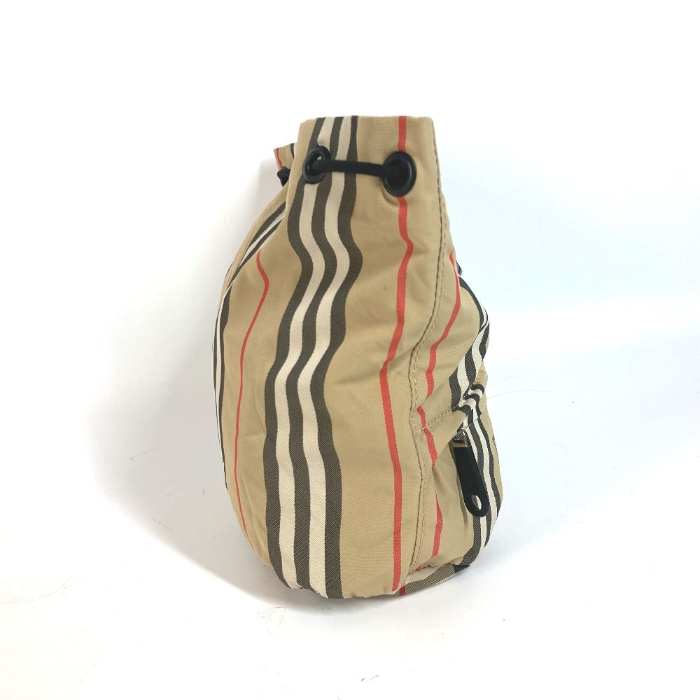 Burberry Pouch Nylon Beige Handbag Check Women