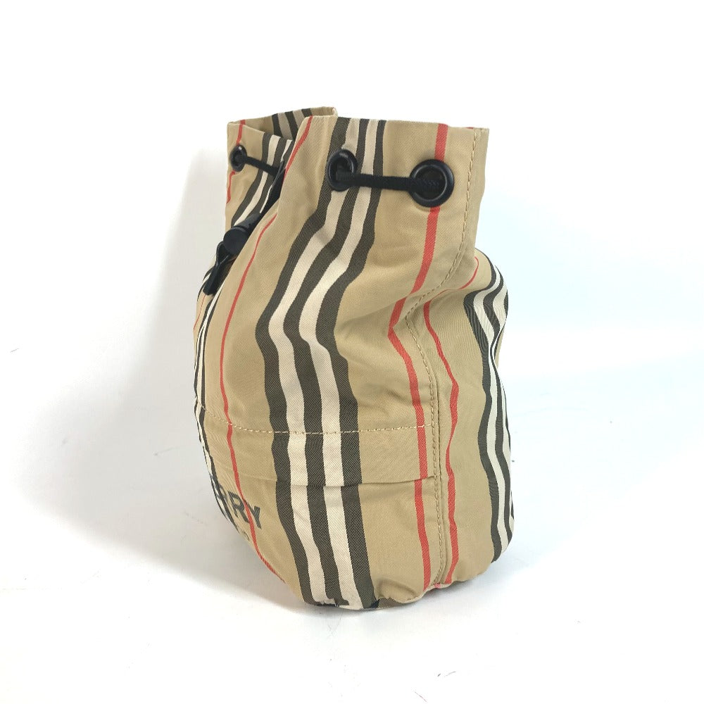 Burberry Pouch Nylon Beige Handbag Check Women