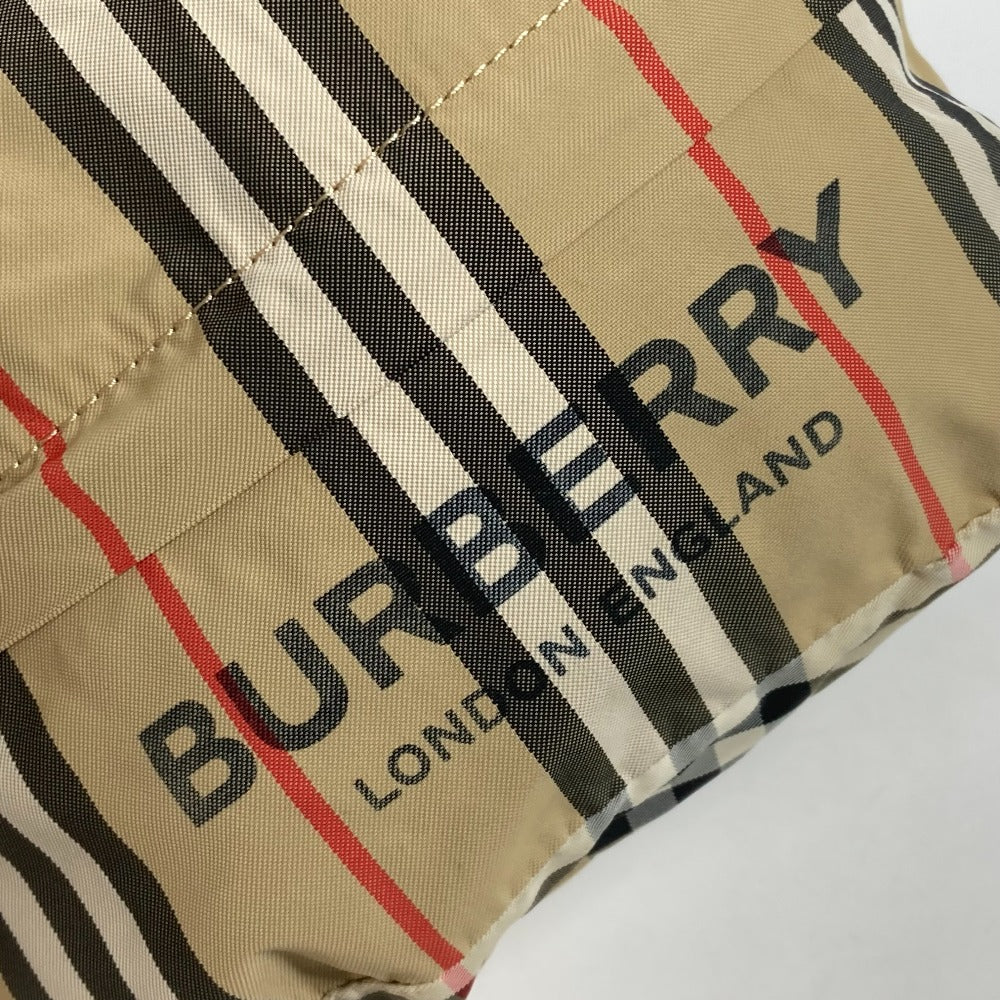 Burberry Pouch Nylon Beige Handbag Check Women