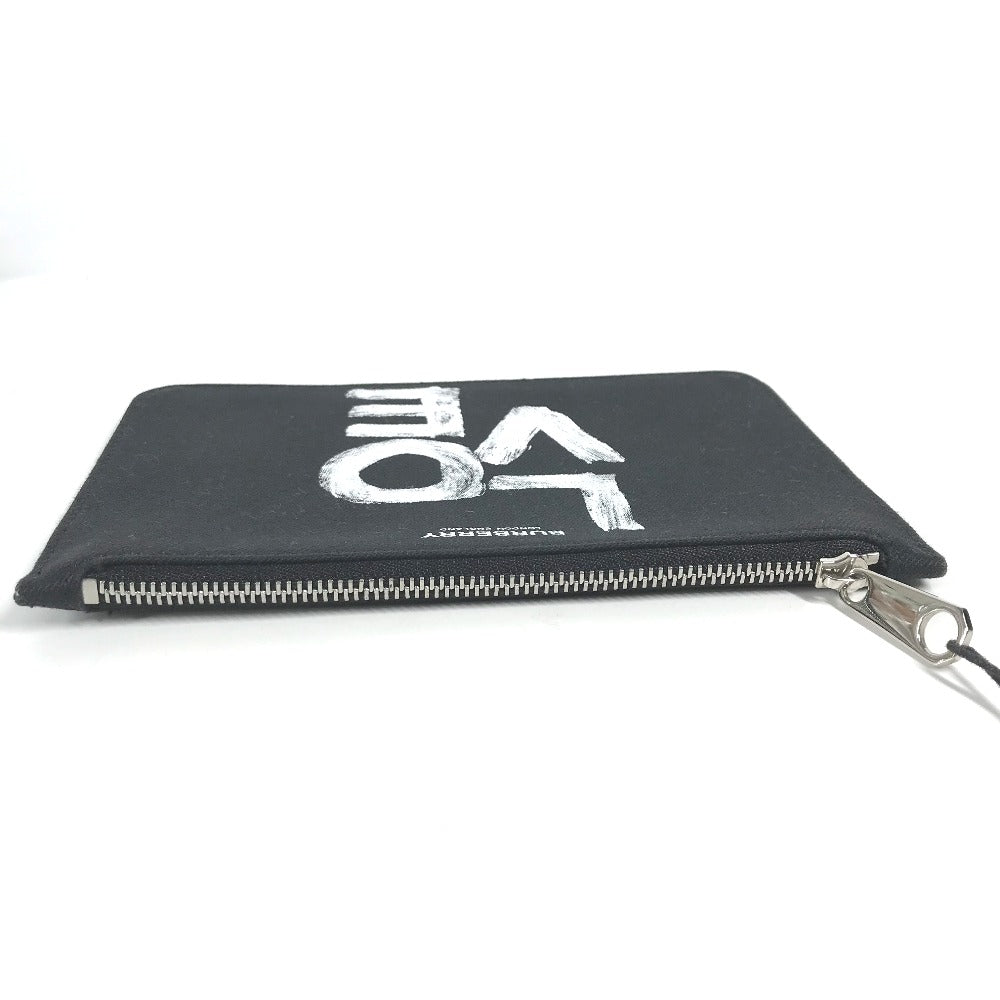 Burberry Pouch 8037549 Canvas Black Logo Love Women