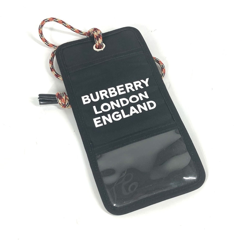Burberry Pouch Nylon Black Neck With Strap Logo Mens
