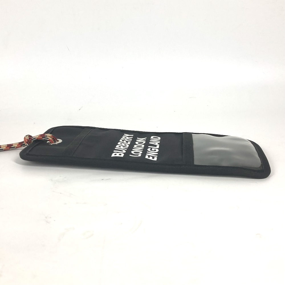 Burberry Pouch Nylon Black Neck With Strap Logo Mens