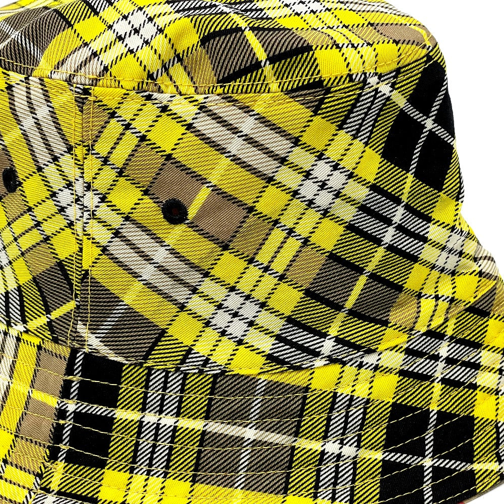Burberry Hat 8036994 Wool Yellow X Brown Vintage Check Reversible Unisex(Unisex) M