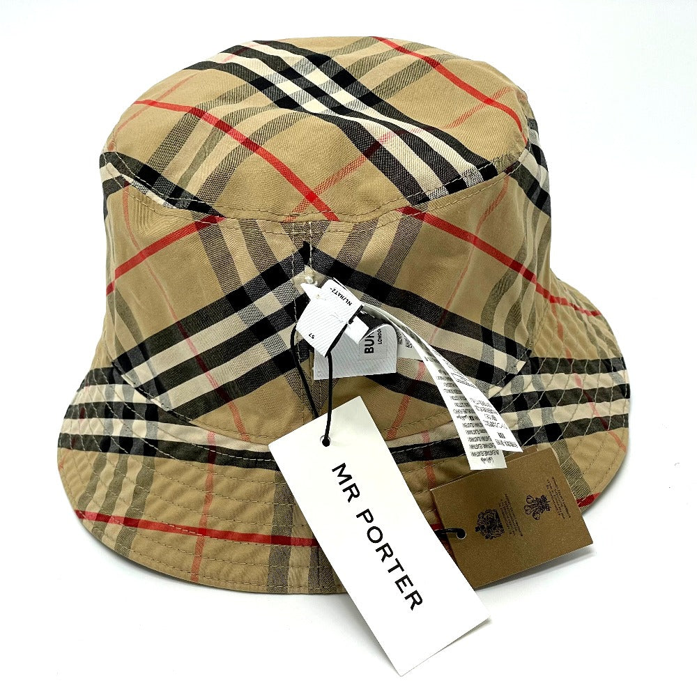 Burberry Hat 8036994 Wool Yellow X Brown Vintage Check Reversible Unisex(Unisex) M