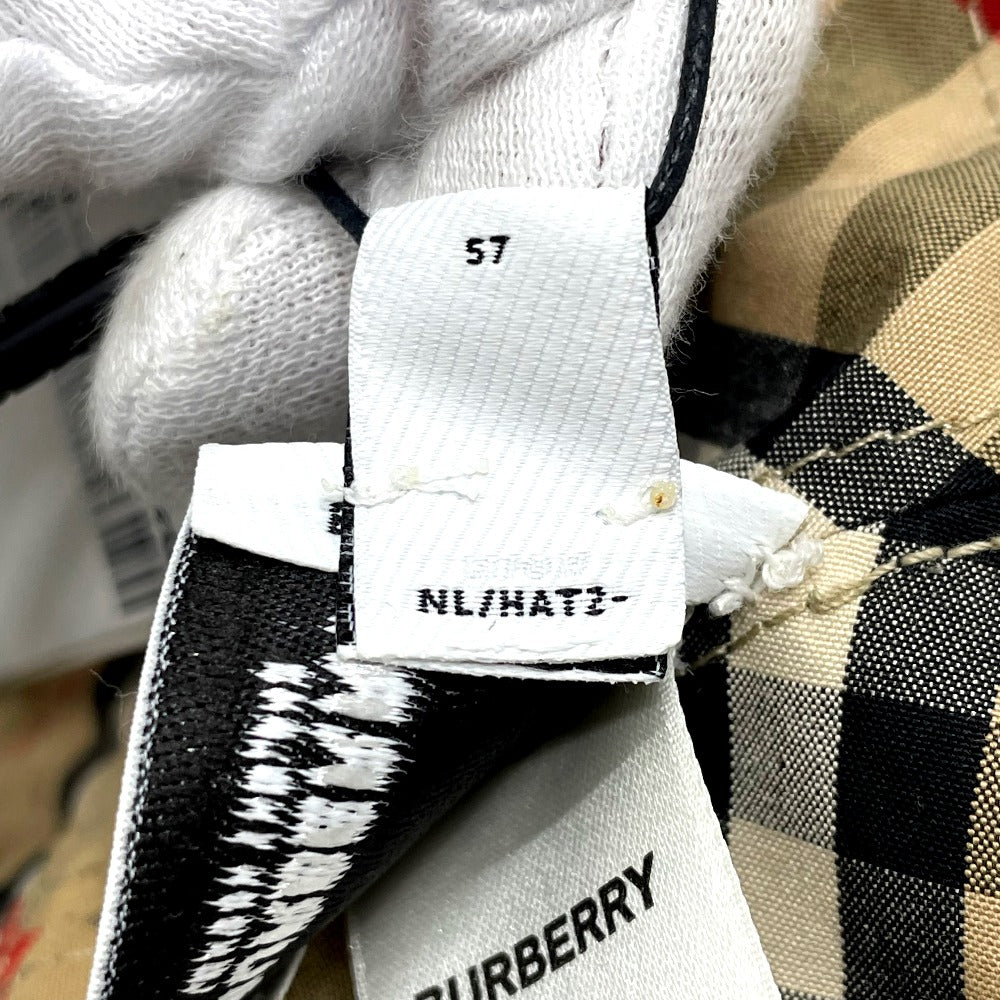 Burberry Hat 8036994 Wool Yellow X Brown Vintage Check Reversible Unisex(Unisex) M