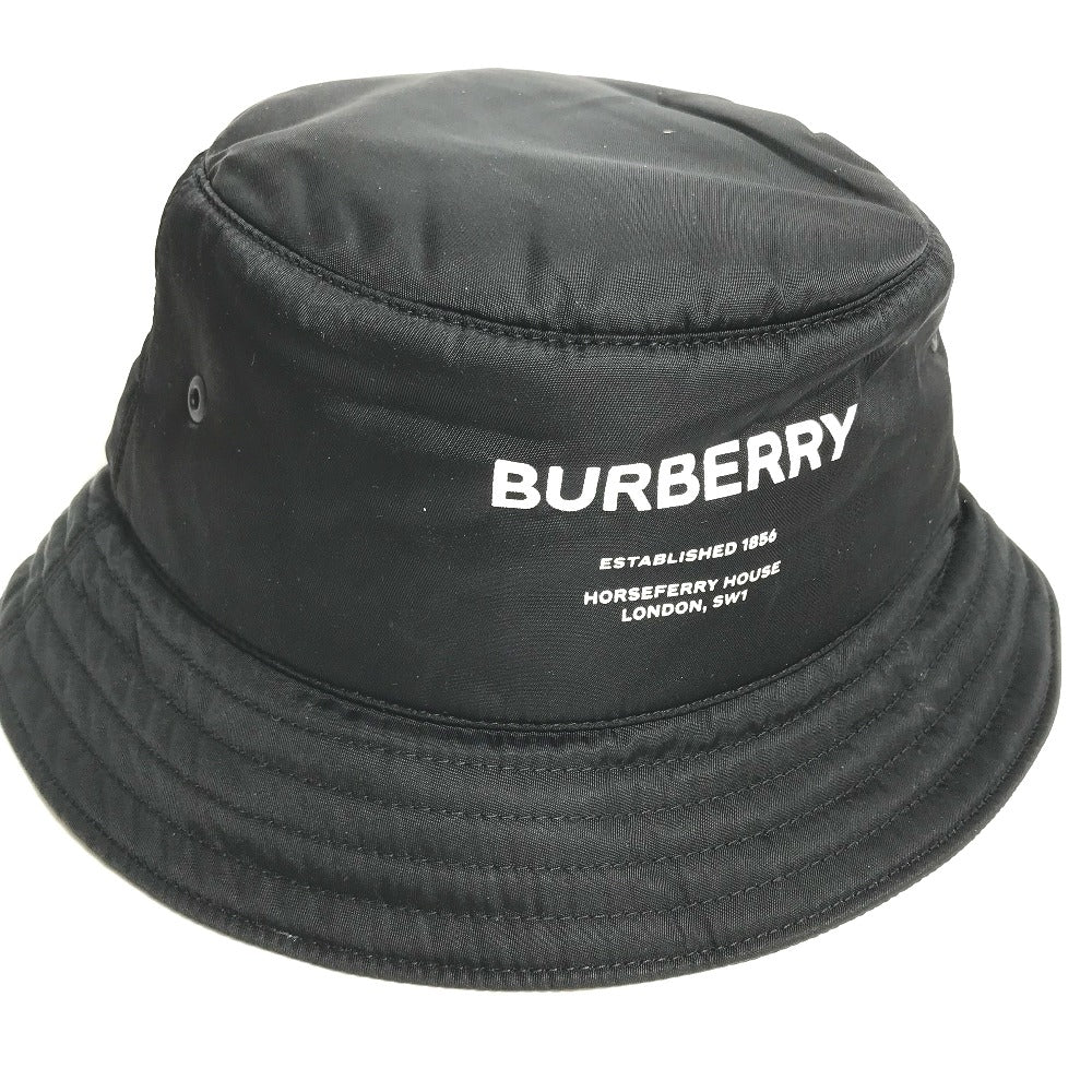 Burberry Hat 8044081 Nylon Black Horseferry Logo Mens L