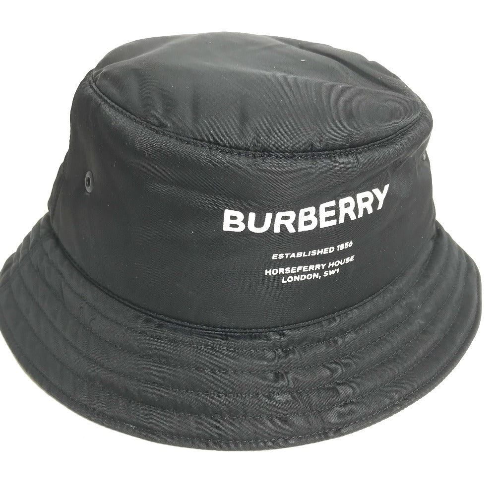 Burberry Hat 8044081 Nylon Black Horseferry Logo Mens L